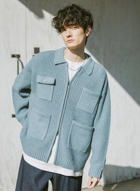 东京胖黄瓜日本代购 RAGEBLUE 双拉链针织夹克 639051