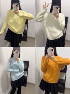 乖一点2026冬新款女装高领针织衫女宽松显瘦百搭高领毛衣打底衫