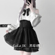 套装 啦啦酱 衬衫 原创设计亚文化早春蕾丝边优雅长袖 裙 黑莓礼记