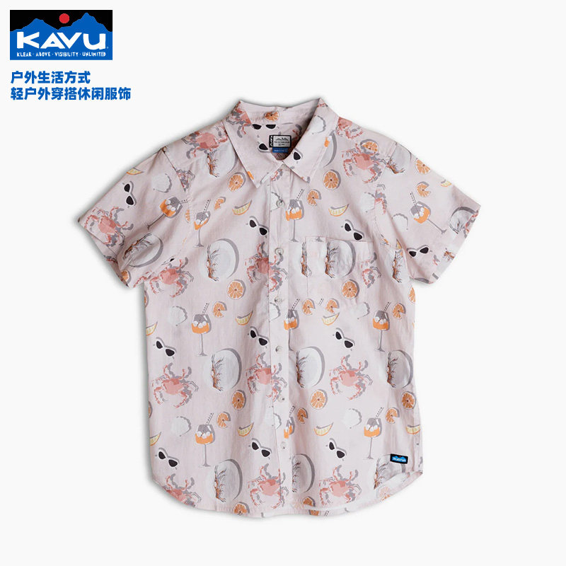 kavu女款短袖花色衬衫夏季