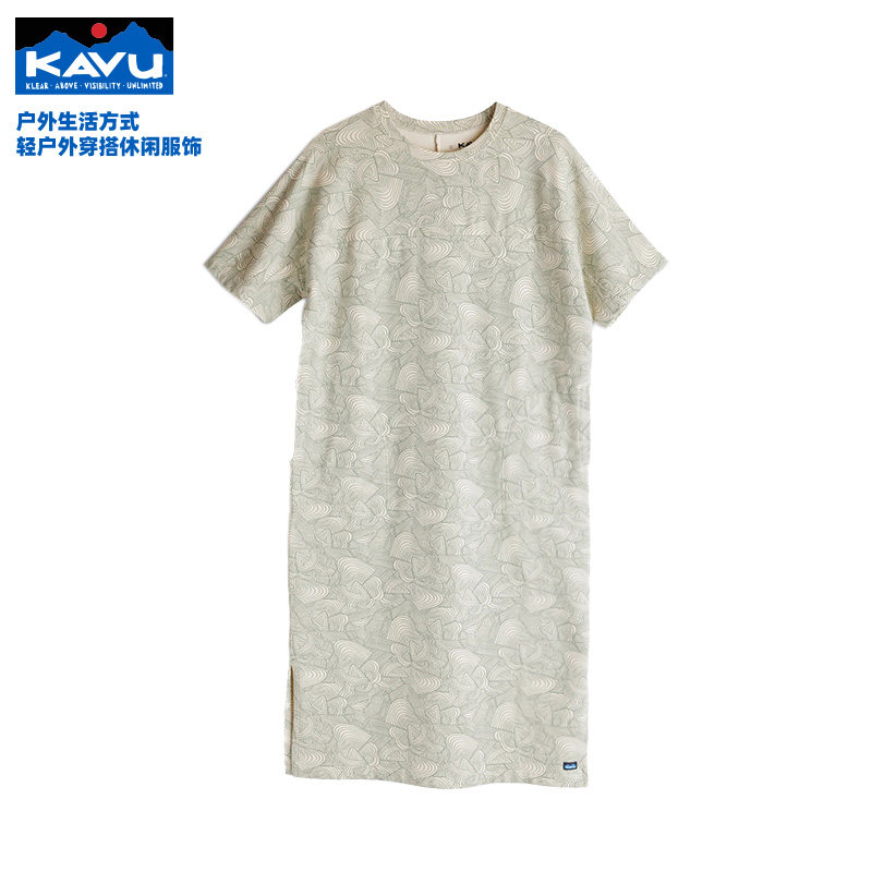 kavu户外休闲女款宽松T恤裙