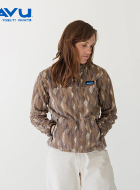 kavu 秋冬立领半开襟抓绒衣女士户外徒步保暖摇粒绒套头卫衣外套