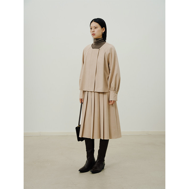 HeyDress方领宽门禁拉链衬衫