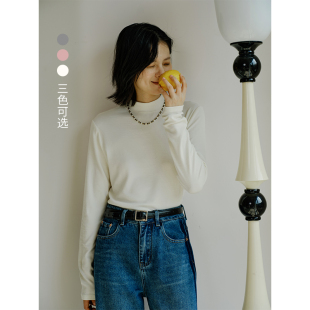 百搭修身 纯色打底衫 叠穿内搭上衣 T恤女秋季 HeyDress半高领长袖