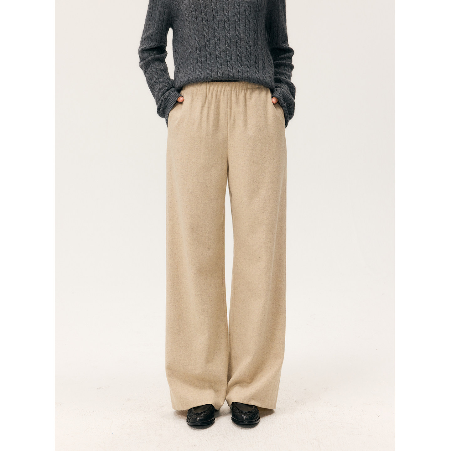 HeyDress加厚羊毛休闲裤女秋冬高腰宽松毛呢阔腿裤慵懒显瘦裤子,女装/女士精品,休闲裤,淘宝优惠券,粉丝福利购,淘宝优惠卷