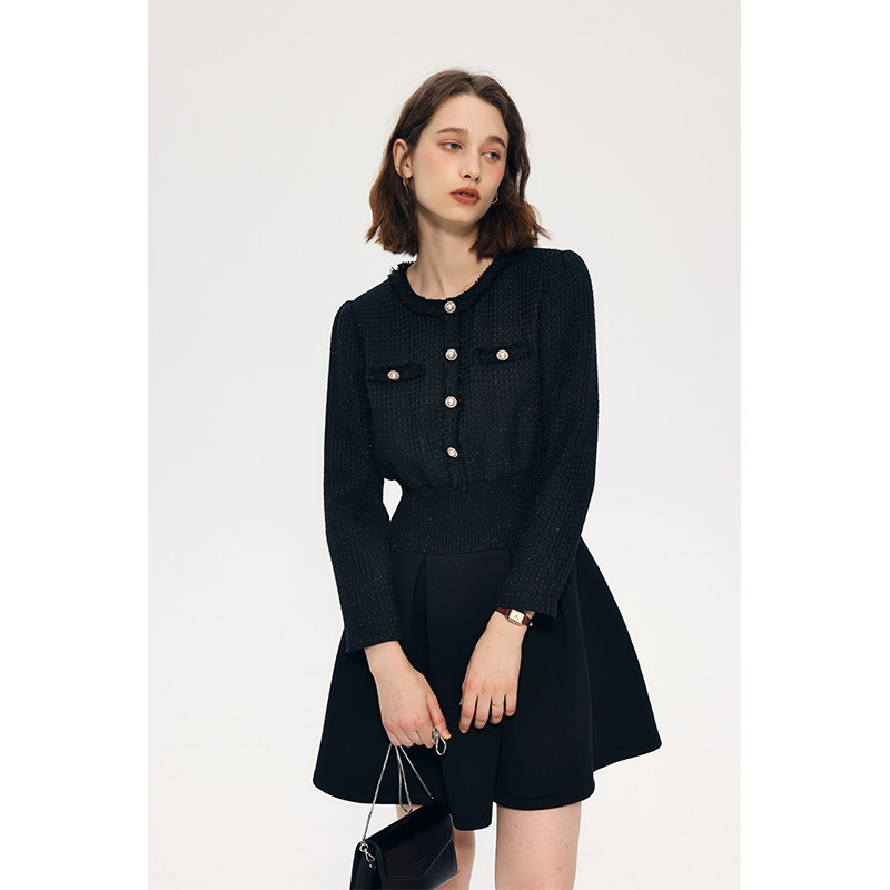 1HeyDress小香风连衣裙女秋冬法式复古收腰设计感修身气质裙子,女装/女士精品,连衣裙,淘宝优惠券,粉丝福利购,淘宝优惠卷