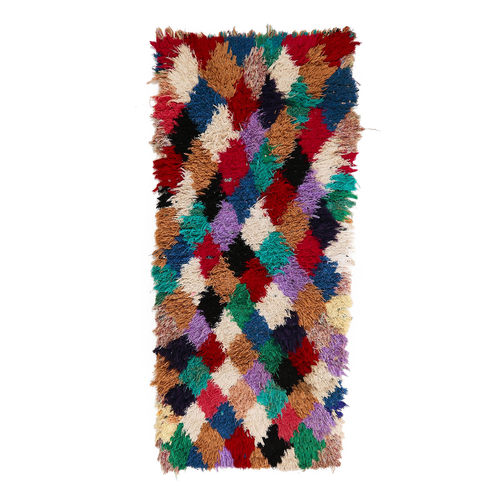 现货Azilal摩洛哥手工编织纯棉地毯客厅床边毯彩色地毯卧室地毯