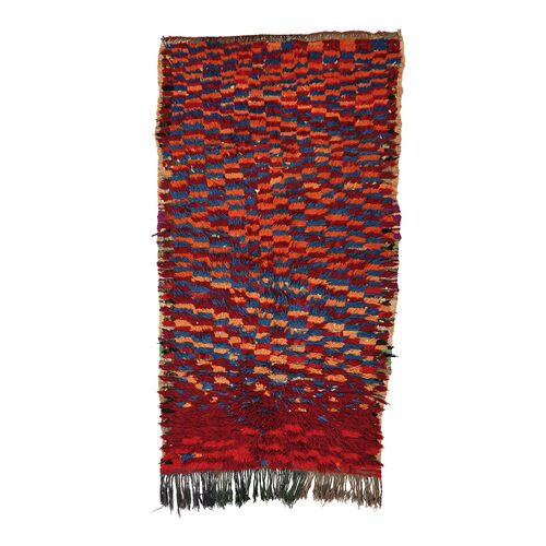 手工编织摩洛哥床边毯走廊毯彩色