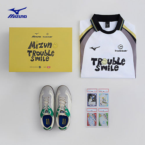 Mizuno美津浓xTROUBLE SMILE联名复古时尚薄底休闲鞋礼盒