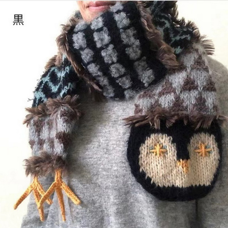 HD VIDEO INS HOT TOKAI TEACHER OWL SCARF WOOL HANDMADE STICK NEEDLE DIY KNITTING MATERIAL BAG