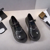 新款女浅口新款百搭平底黑色女鞋子一字带单鞋软底小皮鞋H111P35，男鞋运动鞋，四季服饰