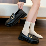 单鞋女2025夏季新款黑色透气小皮鞋厚底乐福凉鞋LF21P55，男鞋运动鞋，四季服饰