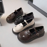 新款女浅口新款百搭平底黑色女鞋子一字带单鞋软底小皮鞋H111P35，男鞋运动鞋，四季服饰