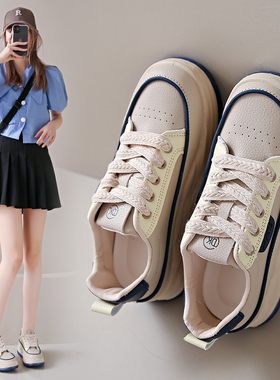 轻奢板鞋厚底增高小白鞋2025新款百搭透气运动休闲鞋女56101p65