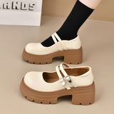 春季高跟单鞋圆头浅口粗跟软皮一脚蹬厚底女鞋GL2620P65，男鞋运动鞋，四季服饰