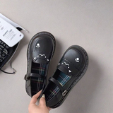 新款女浅口新款百搭平底黑色女鞋子一字带单鞋软底小皮鞋H111P35，男鞋运动鞋，四季服饰