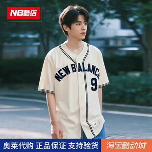 New Balance NB 男款女款运动休闲棒球服短袖T恤半袖开衫MT41512