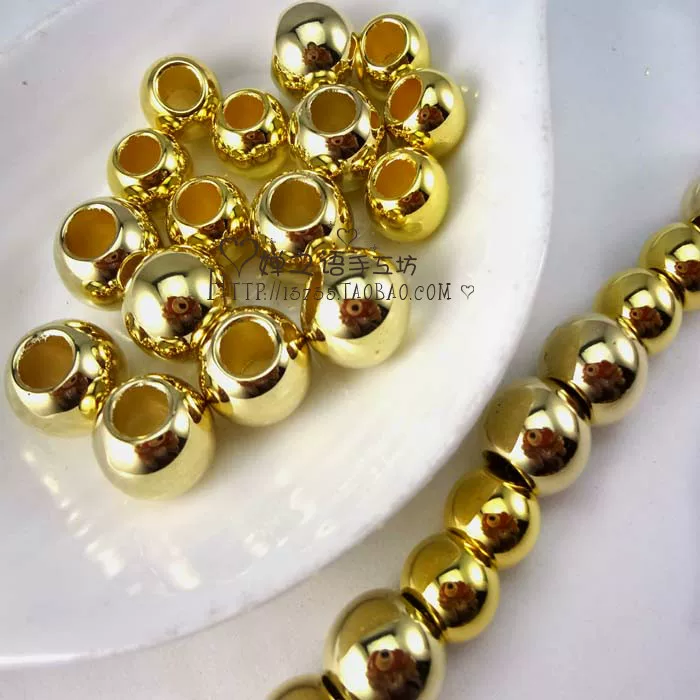 Бисерный браслет handmade, бусины, золотые аксессуары, DIY, 12/14 мм, 30 штук