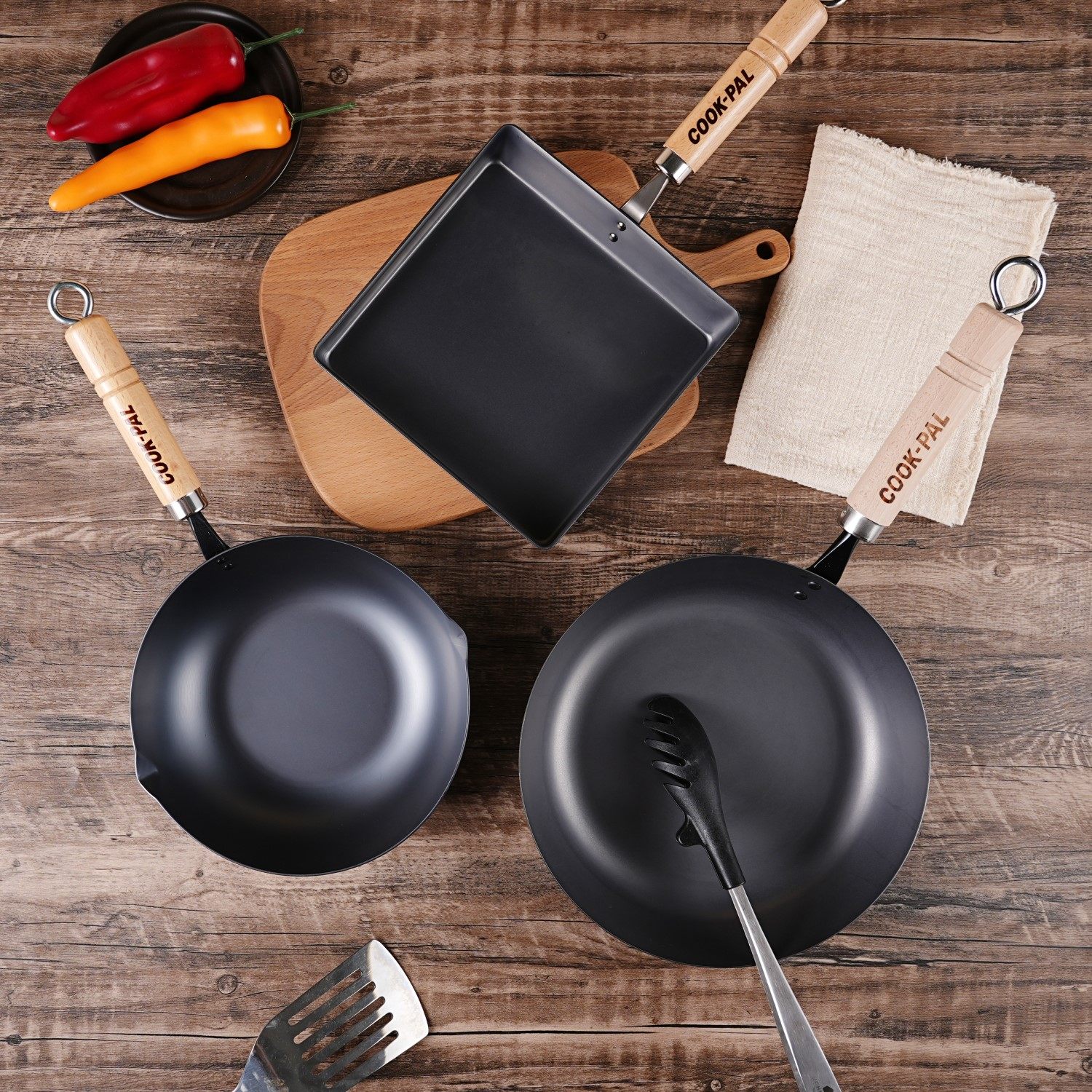 日本原装进口吉川Yoshikawa日式COOK-PAL铁锅煎锅平底锅无涂层