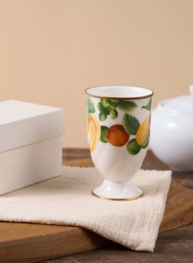 日本设计师YUKIKO HANAI花井幸子联名版陶瓷釉下彩精致高脚圆筒杯