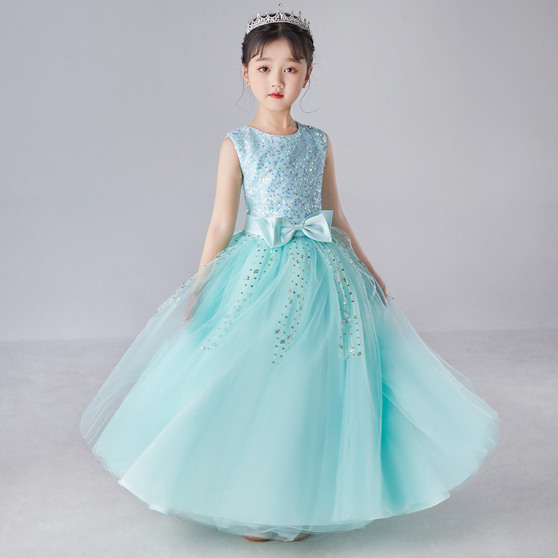 公主风晚礼服裙子女儿花童生日宴十岁高端蓬蓬纱日常可穿显瘦简约
