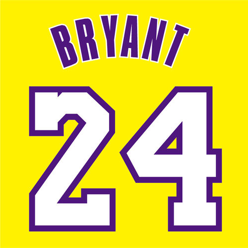 NBACBA湖人东莞银行科比布莱恩24号印号码修复代印球衣篮球服修复