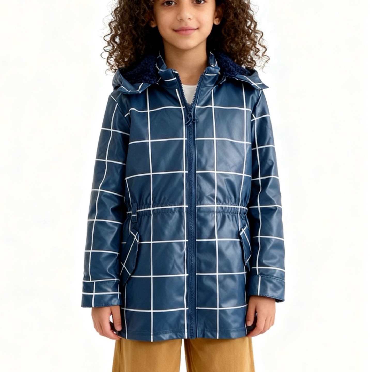 外贸尾货厚款pu加绒雨衣