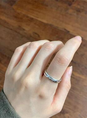 925银Promiss爱心刻字戒指定制