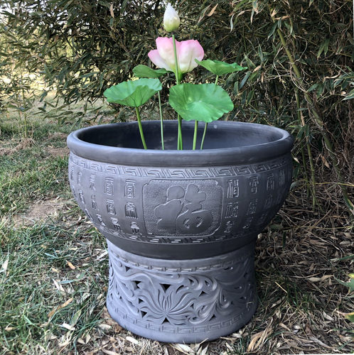 陶瓷老北京百福盆荷花生态鱼缸