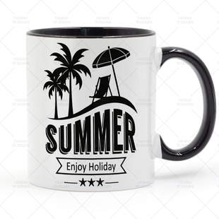 SUMMER ENJOY HOLIDY 享受夏日假期 陶瓷马克杯水杯杯子