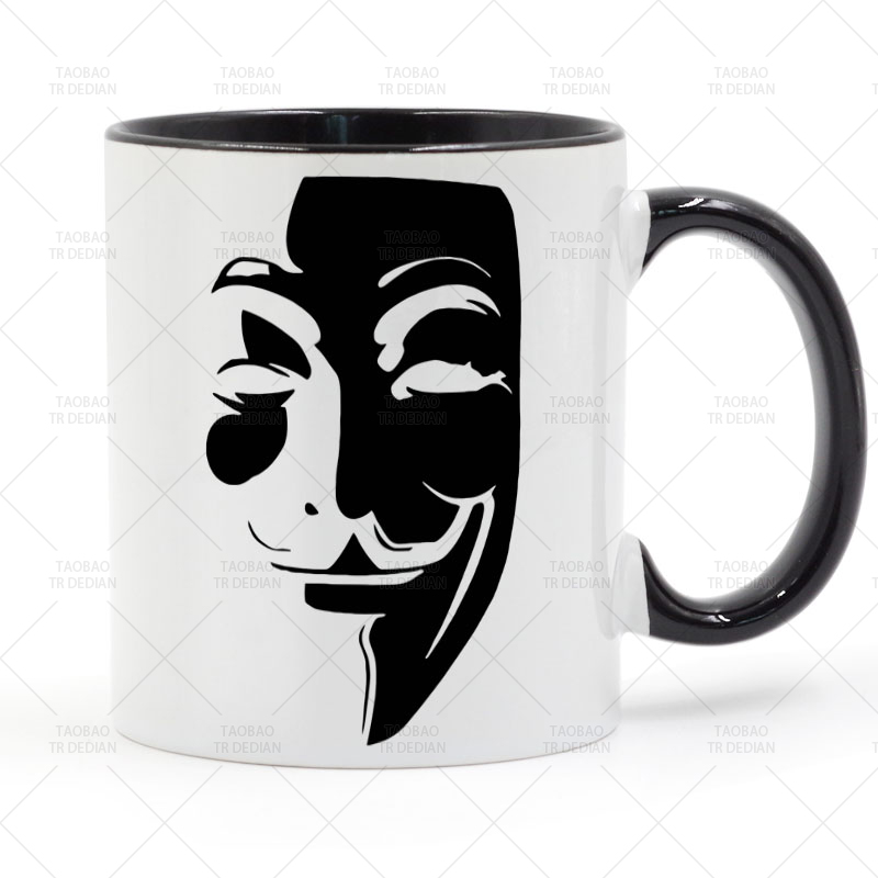V for Vendetta V字仇杀队 Guy Fawkes Mask 陶瓷马克杯