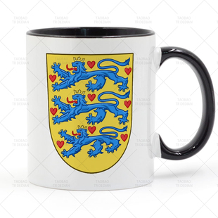 Denmark 丹麦盾徽纹章 十字军之王CK3 马克杯 咖啡陶瓷喝水杯