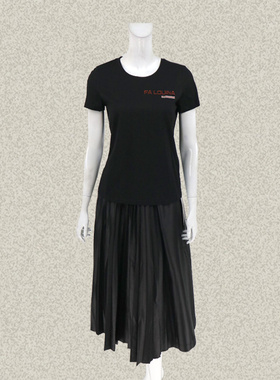 法路INA 正品 字母绣花修身黑白女夏季全棉针织衫短袖T恤FRCZ7364