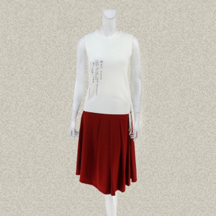 女春夏白色弹力针织衫 新 撞色文艺范圆领无袖 正品 5531 法路INA