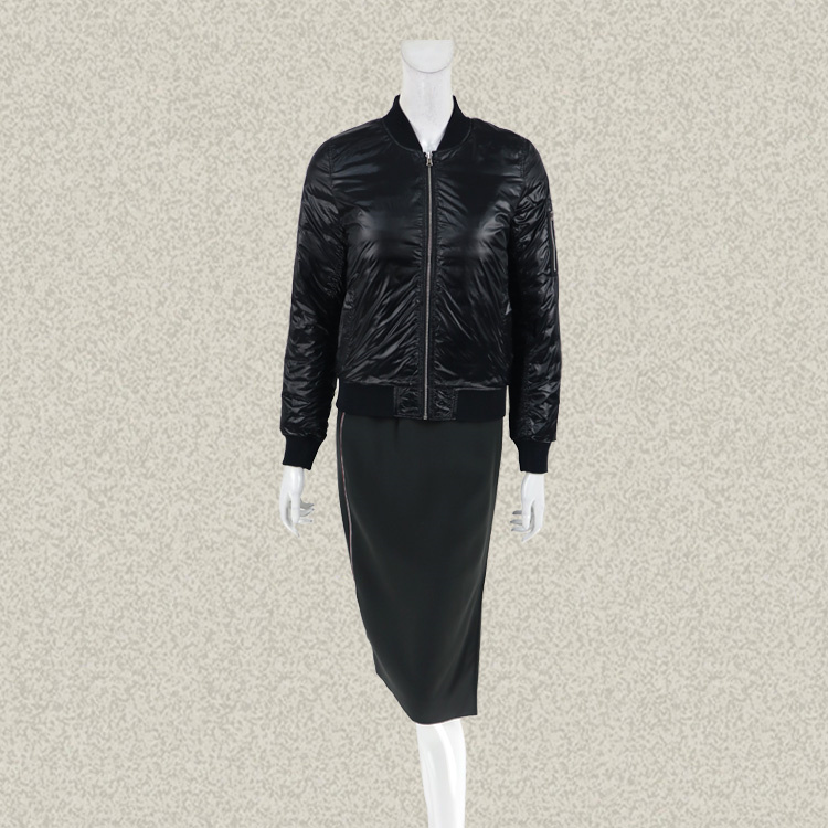 尚MORE 正品 罗纹立领女秋冬春黑色轻便休闲拉链短款羽绒服 DR352