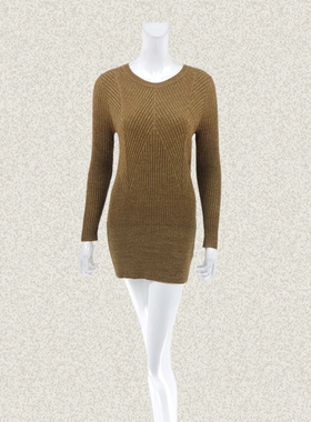 新!丝fu卡 亮丝镂空提花修身甜美女秋冬羊毛针织衫毛衣 二色41057