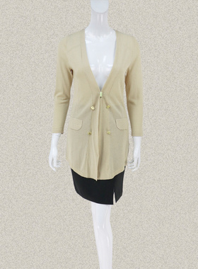 促!蕾DOW 正品钮扣装饰女夏秋夹金丝针织开衫空调衫披肩L4PB59004