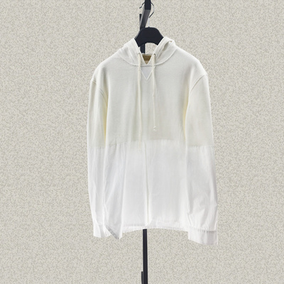 桀A jie*r 男装正品 连帽针梭拼全棉侧开叉米白春秋冬上衣 40502