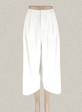 玛K曼可 专柜正品 清新减龄女夏弹力阔腿裤八分大脚裤 M15BA10344