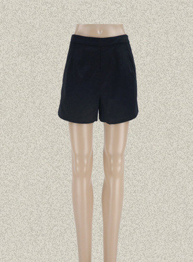 丝fu卡  正品 97%棉 黑色女夏季外穿棉弹力阔腿裤减龄短裤 270270