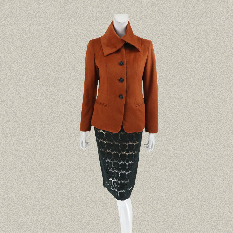 ZO*O 正品 两用翻领单排扣轻熟百搭女春秋冬羊毛薄呢外套二色0254