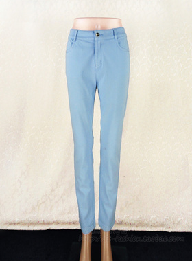 蕾DOW 棉弹铅笔裤修身女夏秋糖果色长裤 76010/16006/16007/26008