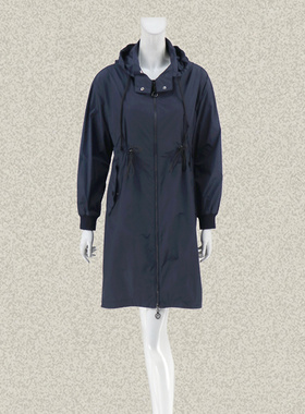 新!法路INA 正品  连帽抽绳红色女春秋拉链长风衣 二色 FRCF7057