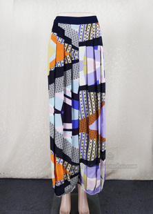 fon 印花显瘦气质褶皱飘逸阔腿裤 裙裤 KF911 99元 沙滩长裤 热促