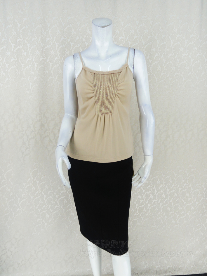 正品糖果色钉珠打底衫弹力吊带