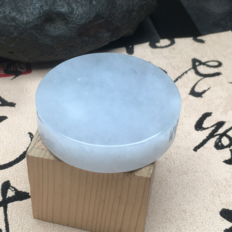 翡翠镯心缅甸保真老坑A货冰糯种圆形毛料可打孔包邮送证原料石心