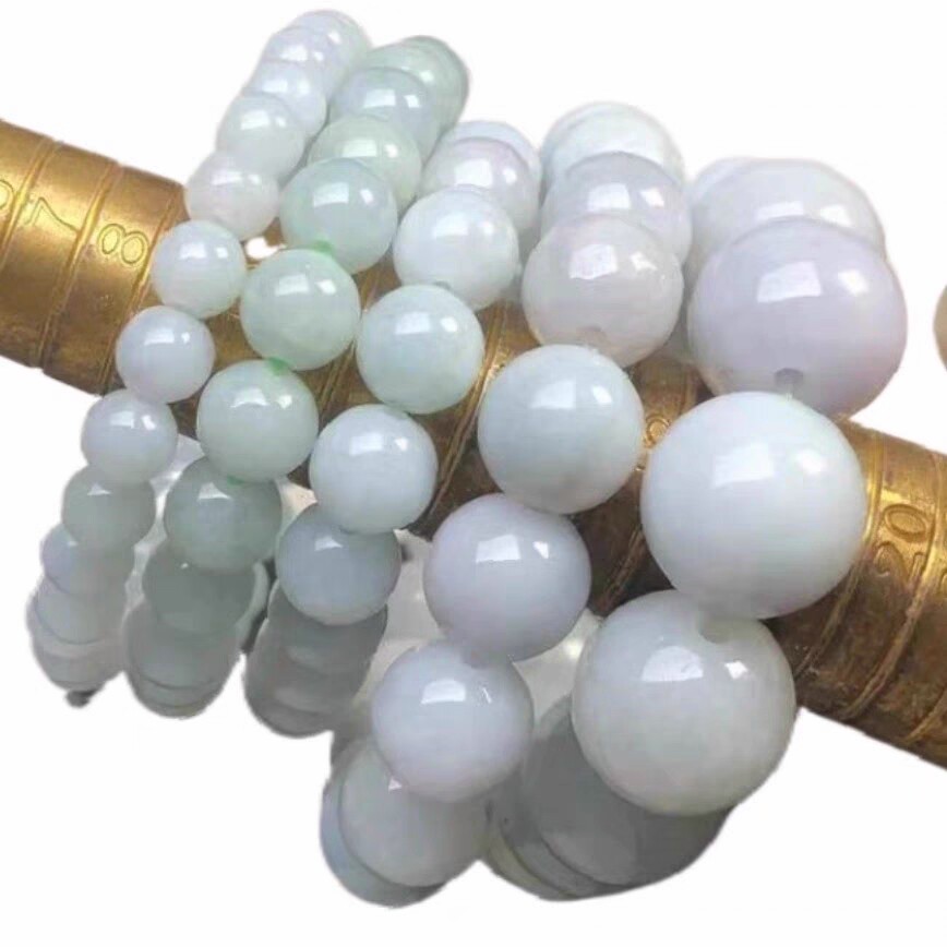 隆慈缘原矿缅料源头A货糯种8mm淡绿16mm10mm手串13mm玉石圆珠手链
