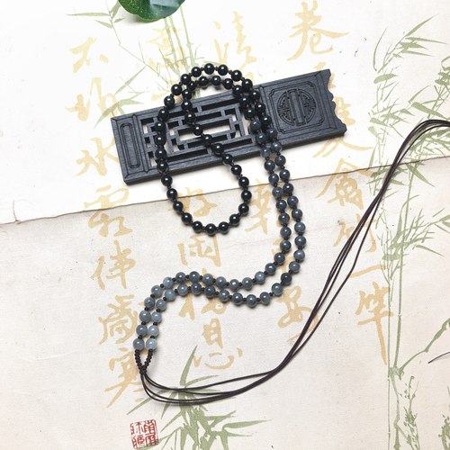 隆慈缘缅甸圆珠毛衣挂链翡翠A货