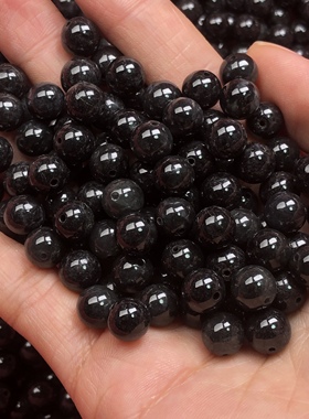 隆慈缘翡翠Ａ货源头直发乌鸡种散珠子翡翠散珠圆珠黑乌鸡散珠diy