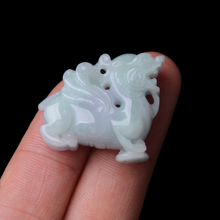 紫罗兰翡翠貔貅隆慈缘老坑吊坠